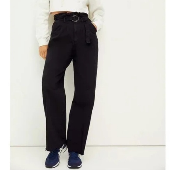 Boyish X Free People black paperbag fray hem pants - Picture 1 of 13